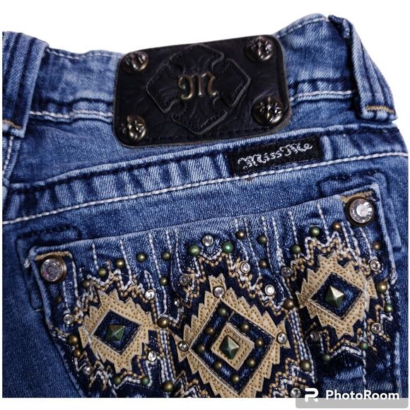 Miss Me Jeans Women's Capri Jeans Size 27 Low Rise Studded Pockets JW5416P2 - Picture 7 of 7